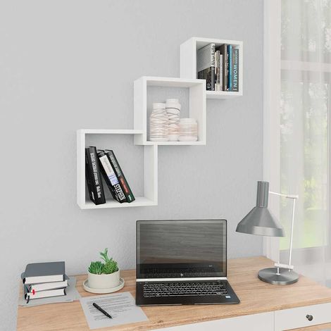vidaXL Estante de pared de cubo de madera contrachapada 68x15x68 cm (1/5)