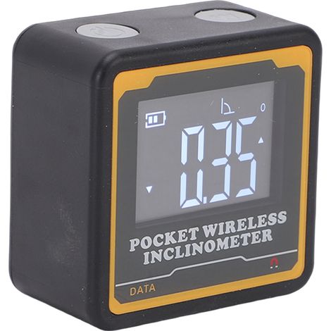 Inclinomètre numérique portable électronique avec transmission Bluetooth, écran rétroéclairé et jauge d'angle pour la construction et le travail du bois. (1/5)