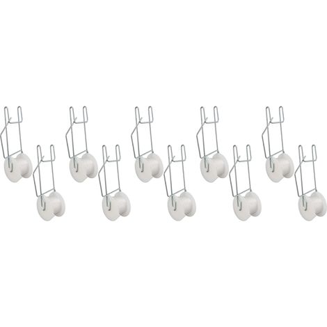 10pcs Crochets Rouleaux pour Tomates, Fil Galvanisé Acier PP Résistant à la Chaleur Gain de Place 15m Ficelle pour Treillis de Cultures Concombres, Luffa, Raisins (1/5)