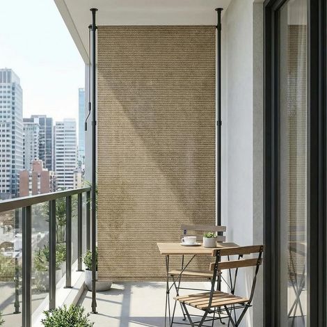 Store vertical enrouleur extérieur,Brise-Vue,Protection Solaire,pour Balcon,Terrasse,Jardin-(Marron,120×310cm) (1/5)