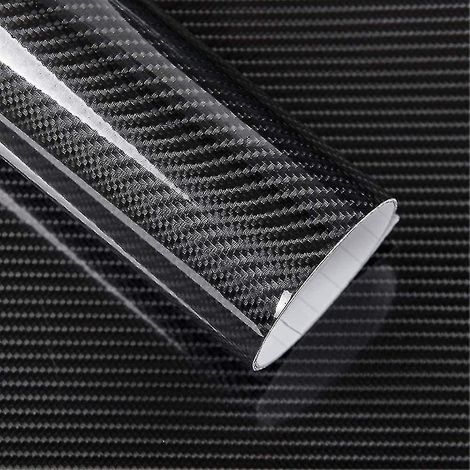 Crea – Film adhésif automobile en fibre de carbone 152 cm x 30 cm – Noir brillant – Imperméable – Adhésif repositionnable 5D – Protection anti-rayures (1/3)
