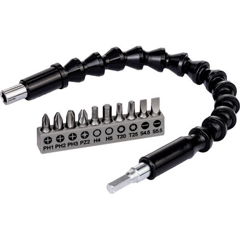 Bosch Bit Set, 11-tlg., mit flexibler Verlängerung aus Kunststoff, 300 mm (1/5)