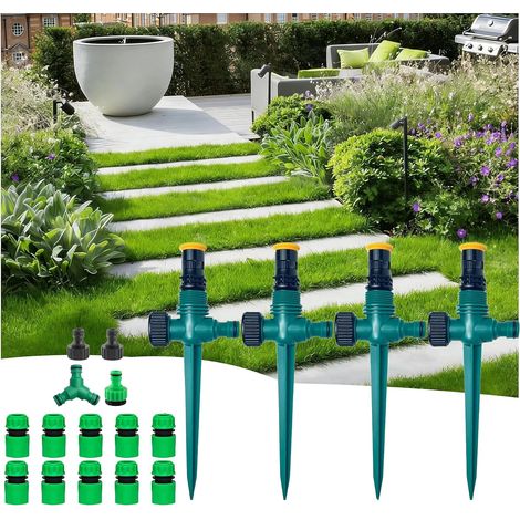 4 pièces Arroseur Jardin Arroseur de Pelouse Réglable 90 degrés 180 degrés 360 degrés (1/5)