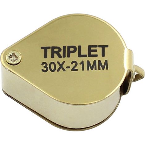 Loupe Bijoutier - Grossissant 30x - Lentille 21 mm - Boîtier Métallique Doré - Pour Bijoux Pièces Monnaies Timbres Antiquités - 1 Pièce (1/5)