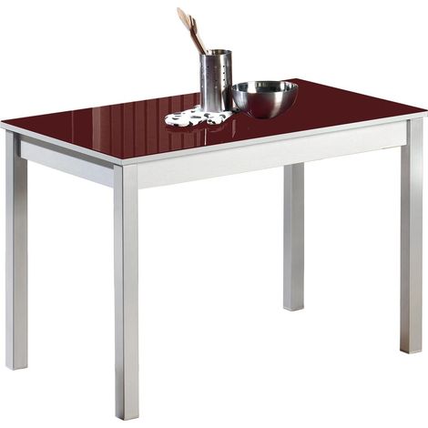 Table de Cuisine, métal, Bordeaux, 80 x 40 cm