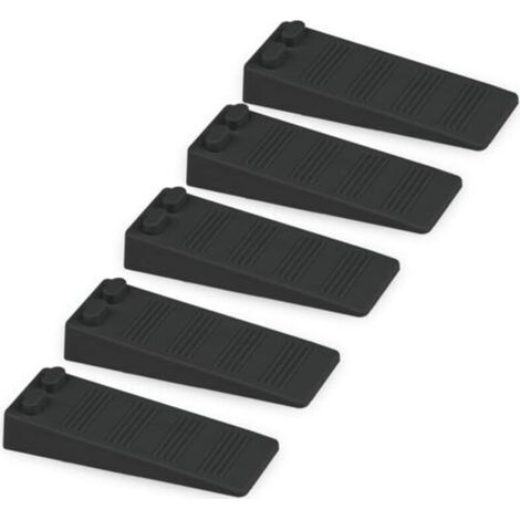 Verstellbarer Türstopper aus weichem Gummi – Set mit 5 rutschfesten, ungiftigen Stücken für Teppich-/Beton-/Parkettböden (schwarz)