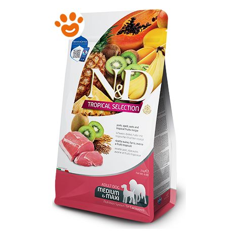 Farmina Dog N&D Tropical Adult Medium Maxi Maiale - Sacco 10 Kg - Cibo Secco Cani