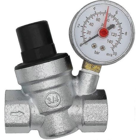 Réducteur de pression d'eau DN20, régulateur de pression d'eau 3/4 pouce avec manomètre (1/5)