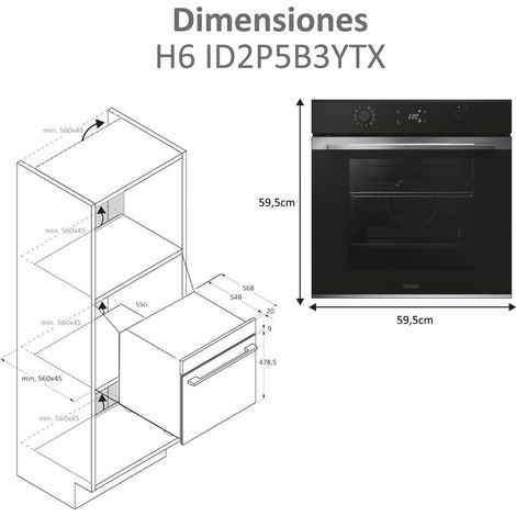 Haier H6 ID2P5B3YTX - Horno Pirolitico Multifuncion Negro (1/5)