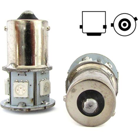 Lampada Led RY5W RY10W BAU15S 12V Arancione Giallo Per Luci Frecce Moto Scooter Piedi Storti 7 Smd 5050 (1/3)