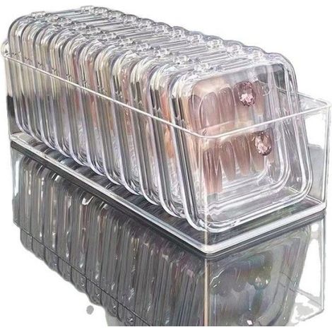 Boîte De Rangement Pour Vernis À Ongles - Acrylique Transparent - Couvercle À Charnière - Lot De 12 (1/3)