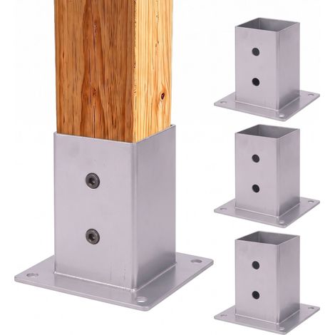 Pfostenhalterungen aus verzinktem Stahl, 4er-Set – 70 x 70 mm (1/5)