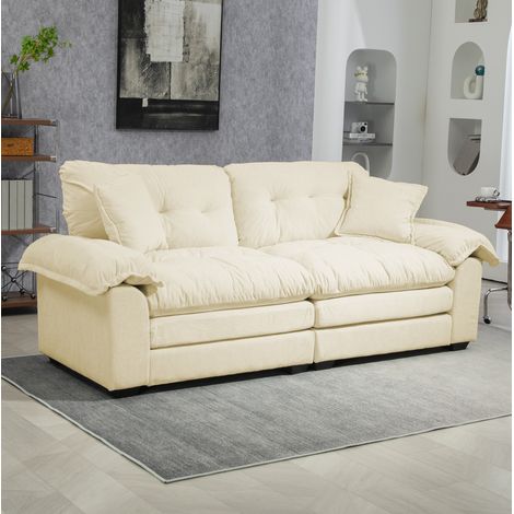 Divano 2 posti in chenille con seduta profonda 214 cm OKMYHOME (1/5)