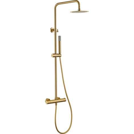 Ensemble douche thermostatique Bless finition or brossé [ IMEX® ]