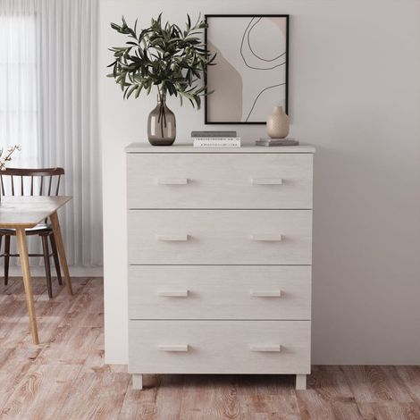vidaXL Credenza HAMAR Bianca 79x40x103,5 cm in Legno Massello di Pino (1/5)