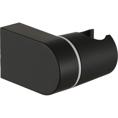 Support mural noir mat réglable en hauteur pour pommeau de douche (1/3)