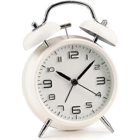 Réveil à deux cadrans avec veilleuse, grand cadran de 10 cm, mouvement à quartz analogique, silencieux et puissant. (1/5)