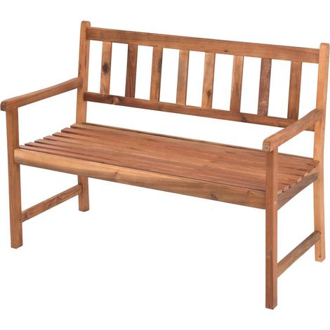 Estexo – Banc de jardin 2 places en bois d'acacia massif 118 x 57 x 91 cm – Résistant aux intempéries – Entretien facile avec chiffon humide