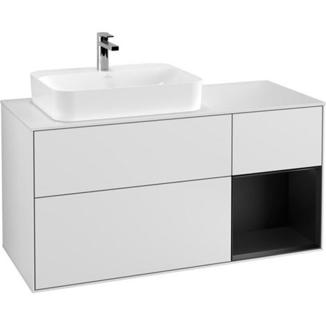 V&B Waschtischunterschrank Wandbeleuchtung Finion 120cm, Pl w m, Rg r bla m Lac, wh. m Lac (1/2)