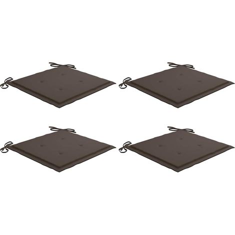 Coussins de chaise jardin lot de 4 taupe 40x40x4cm tissu oxford (1/5)