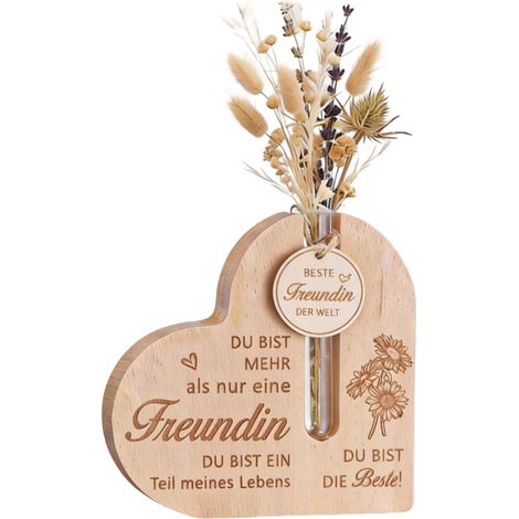 Vaso a Forma di Cuore Regalo per la Mamma in Legno Elegante (1/5)