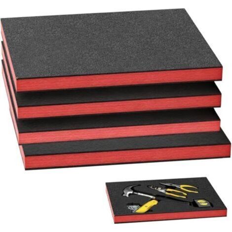 4 pièces de mousse découpées 40 x 30 x 2,5 cm, mousses pour boîte à outils, insert pour outils, insert en mousse polyéthylène, plaque en mousses (1/5)