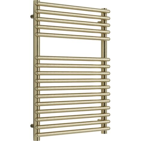 Signature Mode Straight Heated Towel Rail 730mm H x 500mm W - Brushed Brass