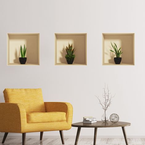 Sticker à effet 3D plantes d'intérieur 30 x 90 cm (1/4)