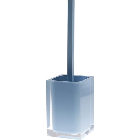 Brosse WC Bleu Ciel, Dimensions et Poids : 37,5 x 9,8 x 9,8 cm et 0,855 kg, fabriquée en résine Transparente, Brosse de Toilette Design, Fait à la Main, 2 Ans (1/5)