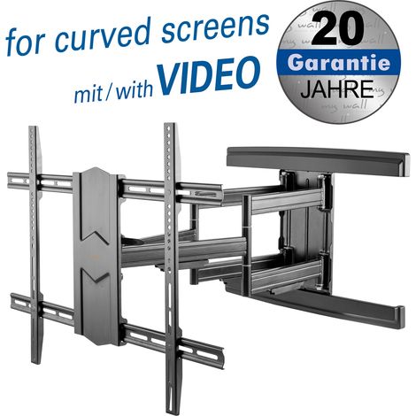 Full-motion bracket for lcd monitor for screens 50“ - 100“ (127 - 254 cm), loads up to 70 kg, also for curved tv‘s, perfect for corner mounting