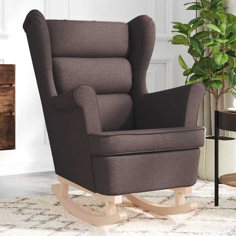 Silla mecedora de tela marrón oscuro 74x90x102 cm vidaXL