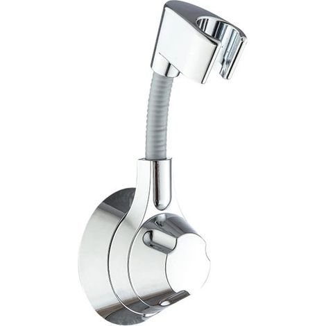 Bathroom shower head holder with powerful suction cup, adjustable wall mounting. (1/5)