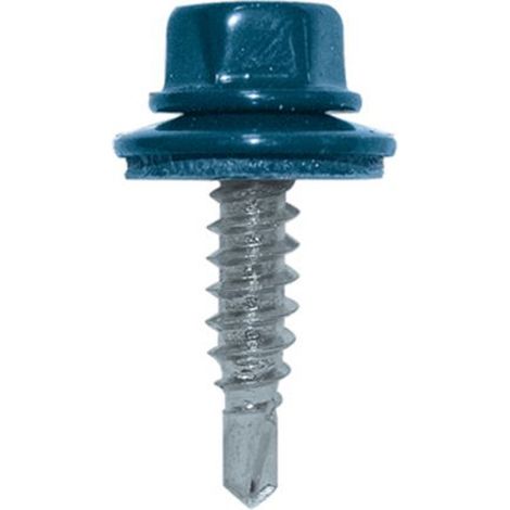 Vis autoperceuse en acier zinguée tête hexagonale RS 14mm 4,8x20mm RAL5008 - BATIFIX - ZBRS144920 RAL500