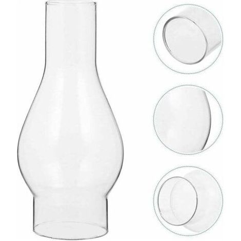 Abat-jour en verre transparent – Pour lampes à pétrole – Abat-jour en verre pour lampe à pétrole – Abat-jour pour lampe à pétrole – Accessoires remplaçables – Taille : Petite (1/4)