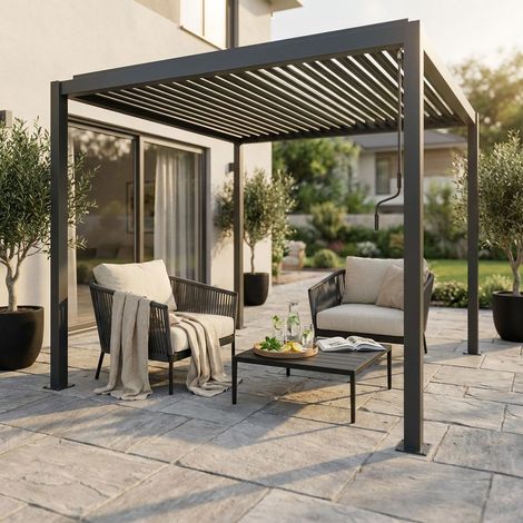Pergola bioclimatica manuale 2x3 m (1/2)