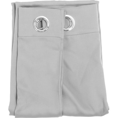 Grommet Blackout Curtains Punch Free Thermal Insulated Room Darkening Curtains for Bedroom Living Room Light Gray 132x213cm / 52.0x83.9in (1/5)