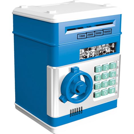 Tirelire électronique Mini ATM boîte d'économie d'argent coffre-fort avec code de mot de passe pièces de monnaie papier à défilement automatique pour garçons filles enfants cadeaux d'anniversaire parf (1/5)