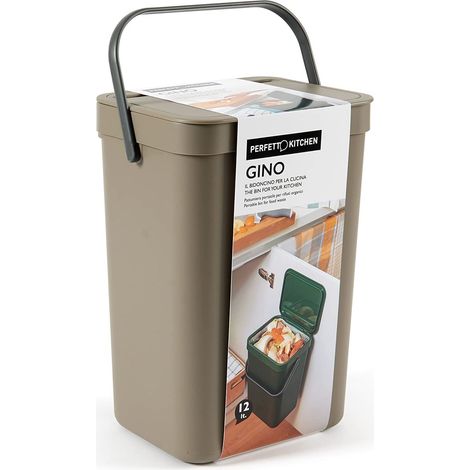 Perfetto PATTUMIERA UMIDO / RIFIUTI ORGANICI DA APPENDERE - coll. GINO - 12 lt. - Tartufo (1/5)