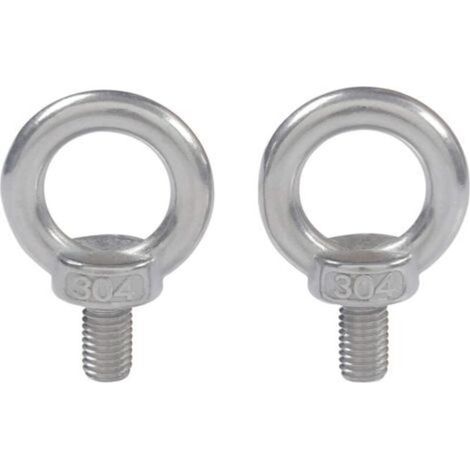 Boulon à œil M8 en acier inoxydable 304 – Lot de 10 pièces – Résistant à la corrosion pour environnements humides – Filetage mâle