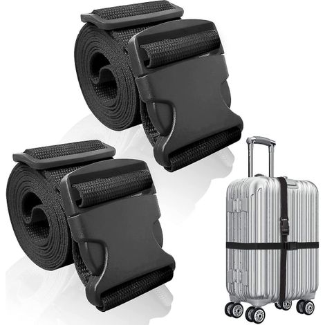 Lot de 2 sangles à bagages réglables, fixations pour valise, courroies de transport robustes (1/5)