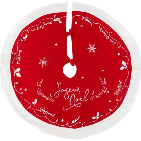 Tapis pour Sapin "Traineau" 90cm Rouge & Blanc (1/2)