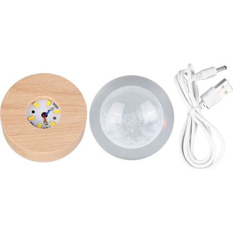de cristal 3D lumineuse transparente de 6 cm sculpture ronde (1/5)
