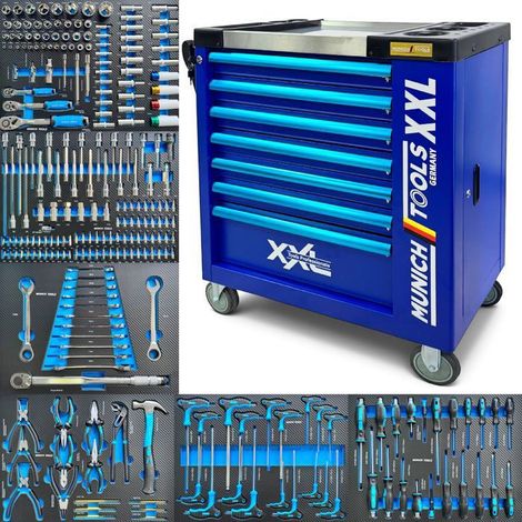 BARRACUDA TOOLS Carrello da officina Munich Tools 7 cassetti di cui 6 attrezzati - Blu (1/3)