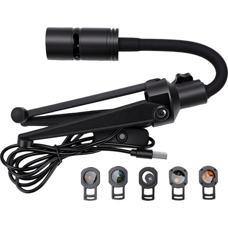 360° drehbarer Sternenprojektor als Nachtlicht mit flexiblem Arm und Schwanenhals, Deckenprojektorlampe für die Schlafzimmerdekoration, Geburtstagsgeschenk (1/5)