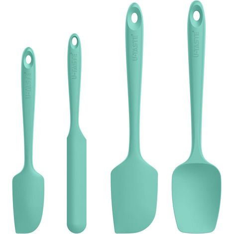 Silikon Teigschaber Set 4-teilig, 250℃ hitzebeständig, Aqua Sky