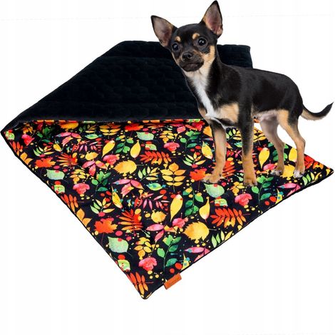 Cama para perros MAT para jaula de transporte 100x40cm Ukory Hojas NEGRAS (1/5)