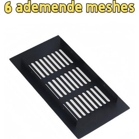 Maille respirante pour portes d'armoires meubles à chaussures et penderies largeur 50 mm longueur 150 mm noir (1/5)