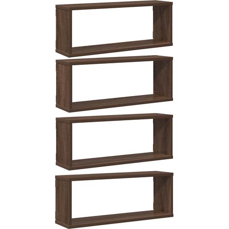 Maison Exclusive - Würfelregale 4 Stk. Braun Eichen-Optik 60x15x2 (1/5)