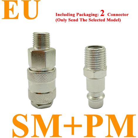 (EU SM PM-20) Raccords de tuyau d'air UE, coupleur, accessoires pour compresseur, raccord à dégagement rapide, connecteur pneumatique standard européen. (1/5)