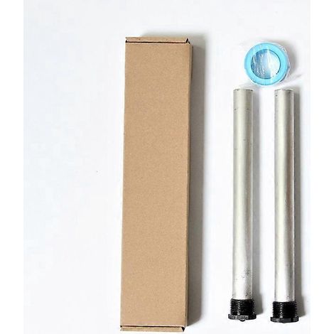 2-teiliges Magnesium-Anoden-Set mit schwarzer Schweißkappe und Kalkschutz (NPT3/4) für Warmwasserbereiter (Wohnmobil)